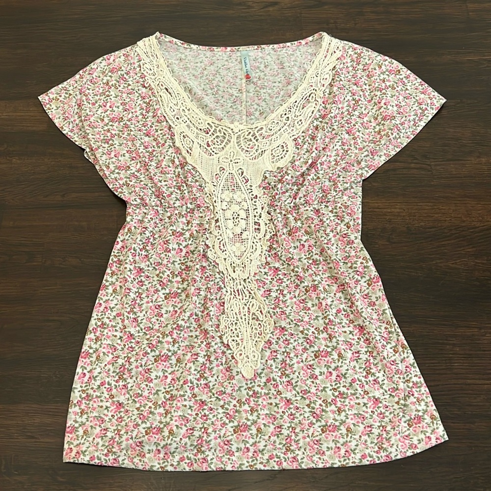 Floral and Lace Top